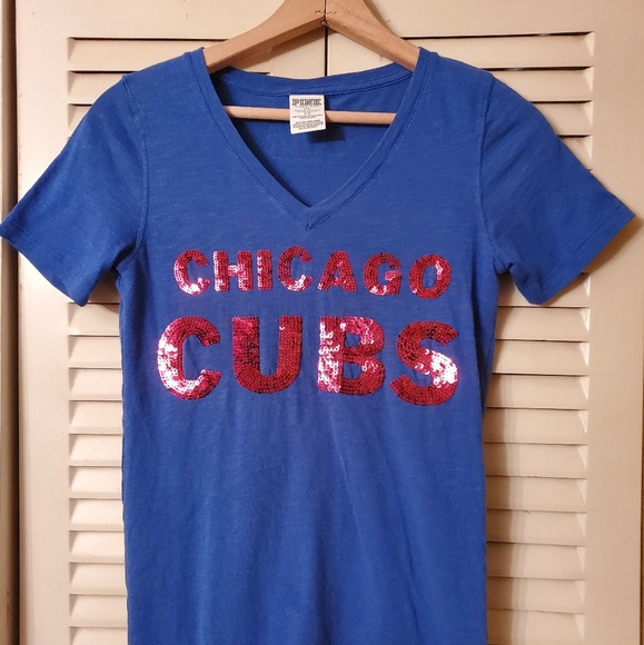 PINK Victoria's Secret Tops - VS PINK Chicago Cubs Baseball Blinged Out Tshirt
